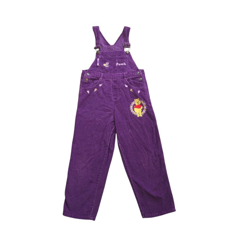 VTG Disney Winnie the Pooh Overalls Kids Youth 7/8 Y2K 90s 100 Acre Collection